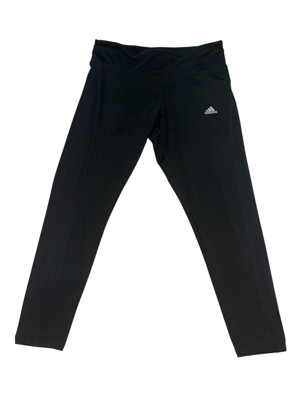Adidas Climalite Black Leggings High Rise 3 Stripe Athletic Pants Women’s Large - Picture 7 of 12